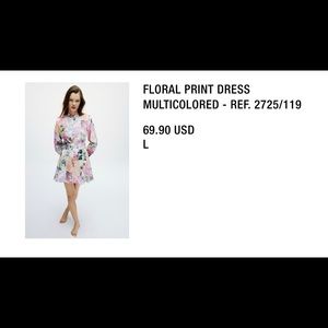 Zara floral patterned Shirt Dress (linen blend)